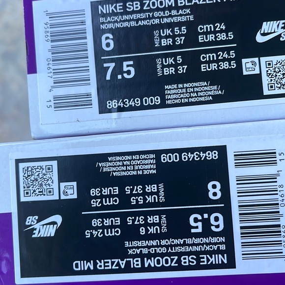 Nike SB ZOOM BLAZER MID Black/University Gold-Black WMNS - Picture 16 of 16